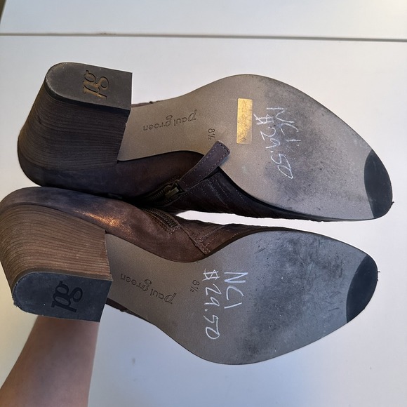 Paul Green $420 Women's Malibu Sliced Booties Boots 8.5 Leather Metallic Brown - Picture 6 of 9